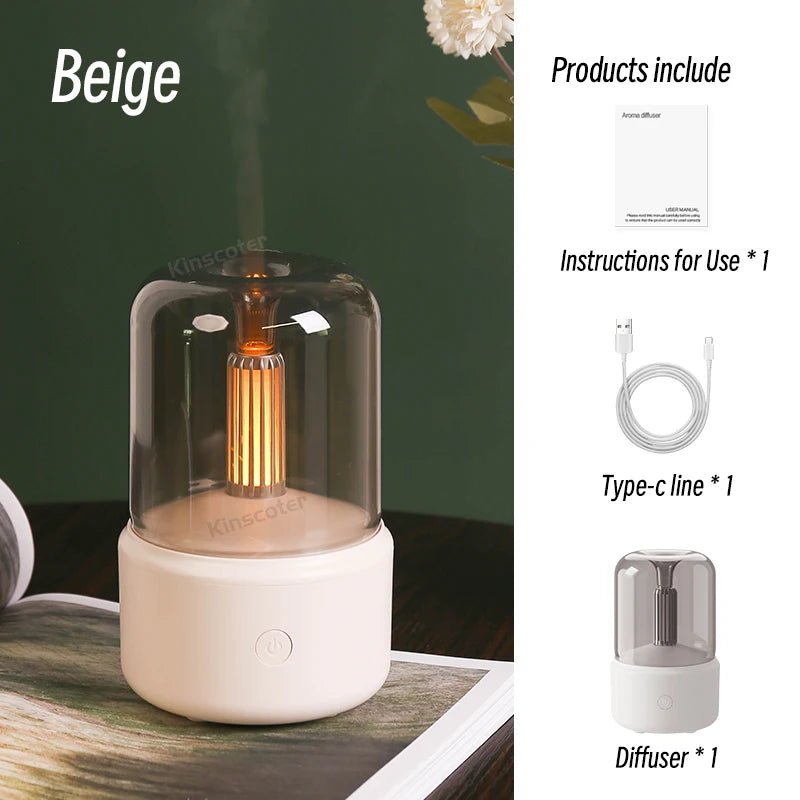 KINSCOTER Home Portable Aroma Diffuser USB Air Humidifier Essential Oil Night Light Cold Mist Maker Sprayer for Gift Bedroom