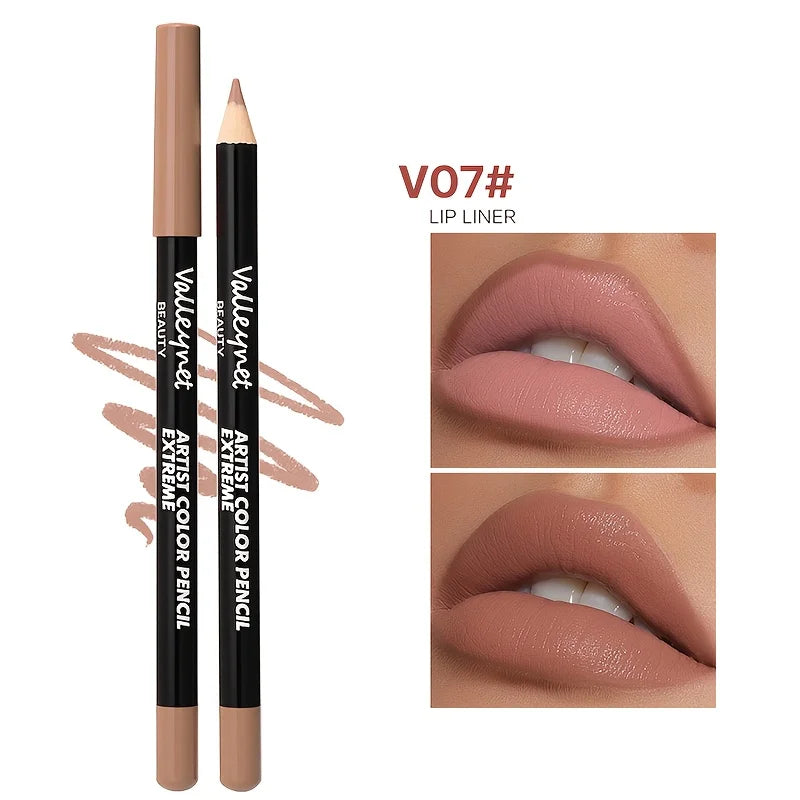 Matte Lip Liner Pencil,Creamy High- Lip Liner Crayon,Waterproof Smudge-Proof Non-Stick ,Long Lasting Matte Finish,Easy to Use