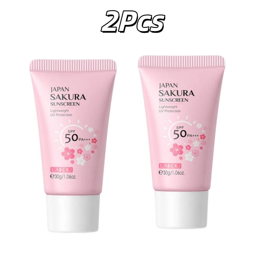 LAIKOU Japan Sakura Sunscreen SPF 50+ Brightening Sunblock Cream Face Body Moisturizing Isolating UV Protector 30g