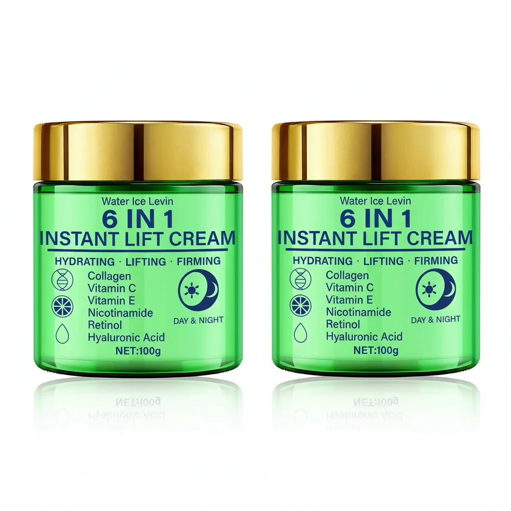 6-in-1 Instant Lift Cream Collagen Vitamin C Retinol Blend. Hydrates, Lifts, Firms Skin. Day Night Use. Visible Tightening. 100g.