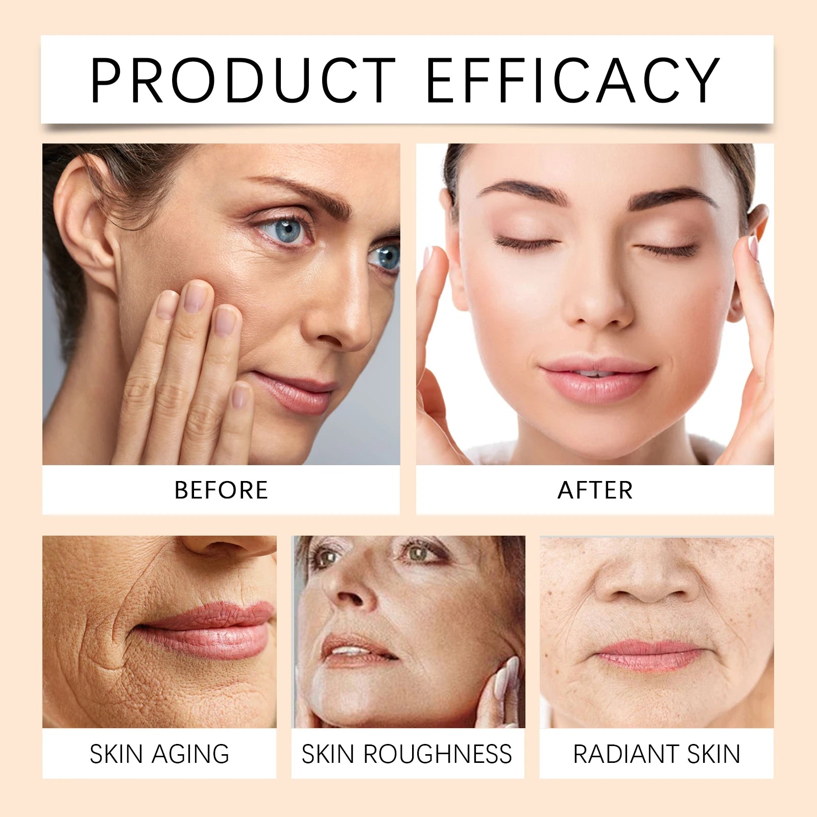 HOYGI Vitamin C Retinol Serum Shrink Pores Fade Fine Line Improve Dark Spot Skin Brightening Moisturizing Smooth Daily Care 50ml