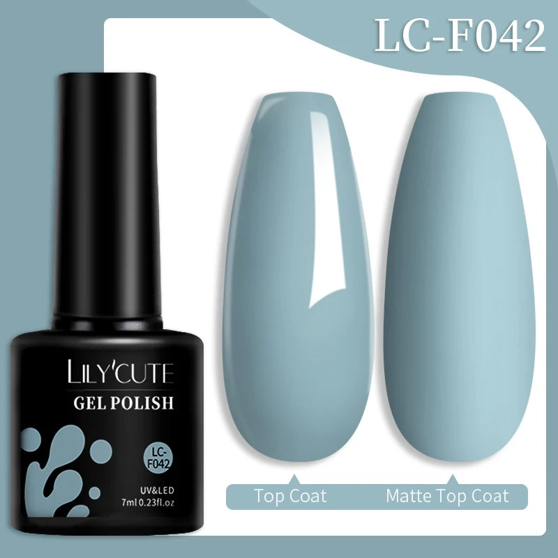 LILYCUTE 7ML Jelly Amber Gel Nail Polish Brown Crystal Translucent Dull Color Nail Art Gel Semi Permanent UV Gel Polish Varnish