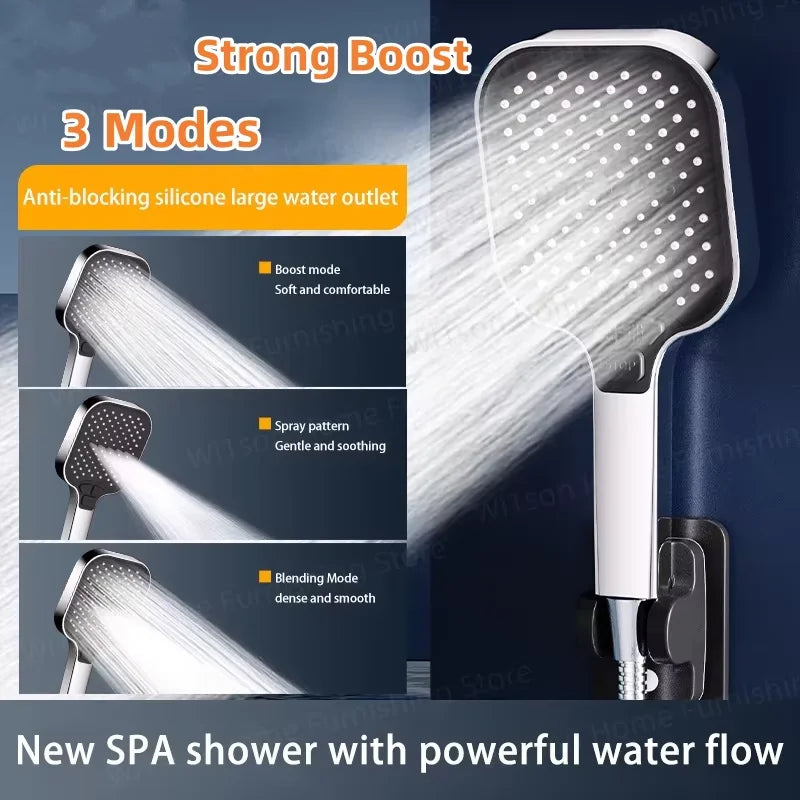For Xiaomi Three Mode Pressurized Shower Head Shower Nozzle 11cm Large Panel Pressurized Shower Water Heater Shower Shower Head