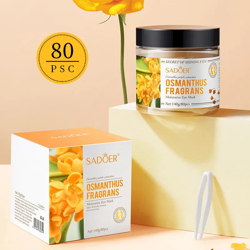 80Pcs Osmanthus Eye Mask Patches – Hydrating & Moisturizing Under-Eye Patches with Osmanthus Extract for Nourishing, Refreshing & Daily Eye Care