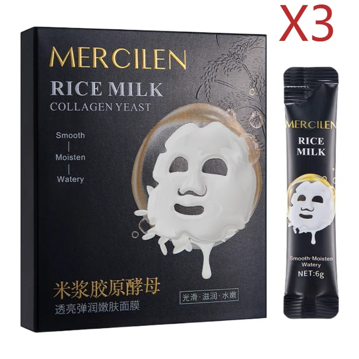 1/2/3Box Mercilen Rice milk collagen mask Moisturizing Hydrating Nourishing Peel-Off Face Mask Tearing Masks Skin Care