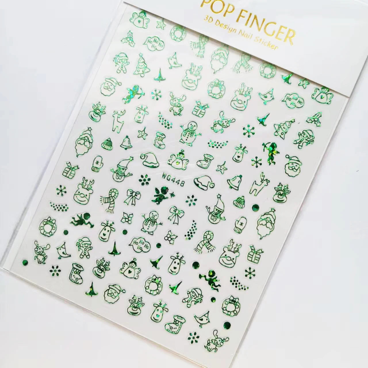Sliver Bronzing 3D Christmas Nail Art Decoration Sticker Sparkly White Colorful Glitter Geometry Snowflake Winter Slider Foil