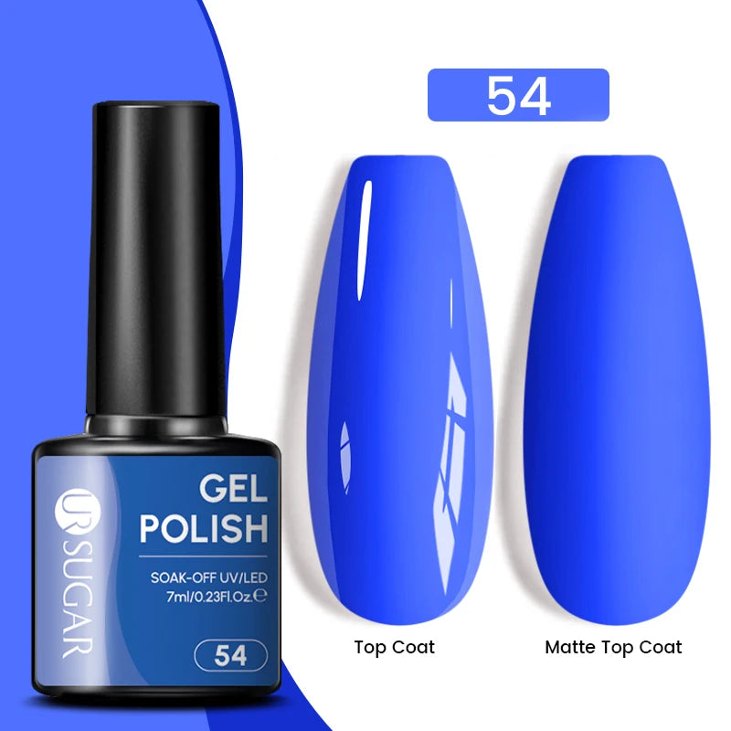 UR SUGAR 7.5ML Blue Black Red Glitter Sequin Color Gel Nail Polish Semi-permanent Varnish For Nail Art Manicure Soak Off UV Gel