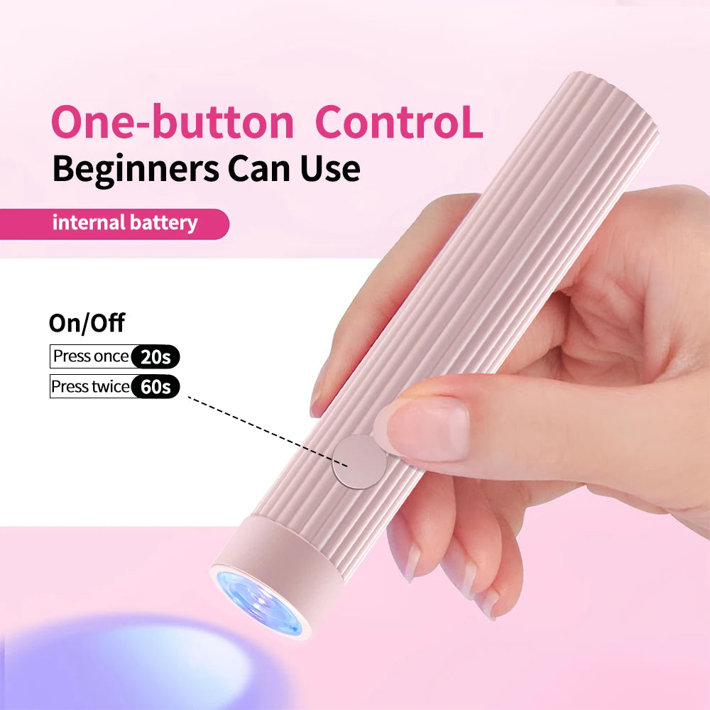 YIKOOLIN 1 Pc Pen Shape Portable UV/LED Nail Lamp for Gel Polish & Press on Nails Cordless USB Nail Dryer Dryer for Gel Polish