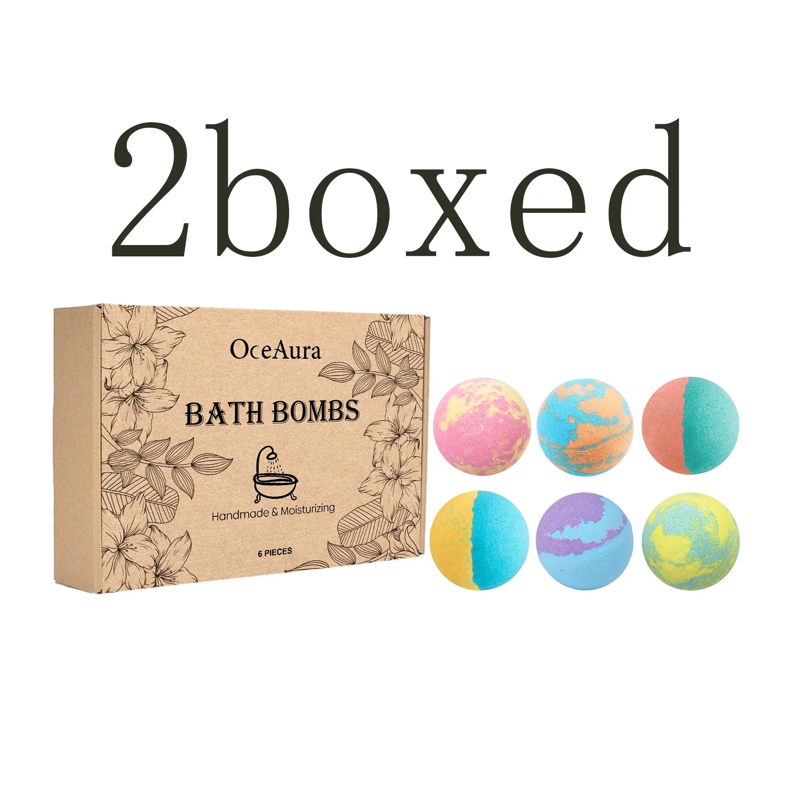 Floral Bath Bomb Set - Gentle Cleansing & Moisturizing, Long-Lasting Fragrance, Luxurious & Comfortable Bath Experience