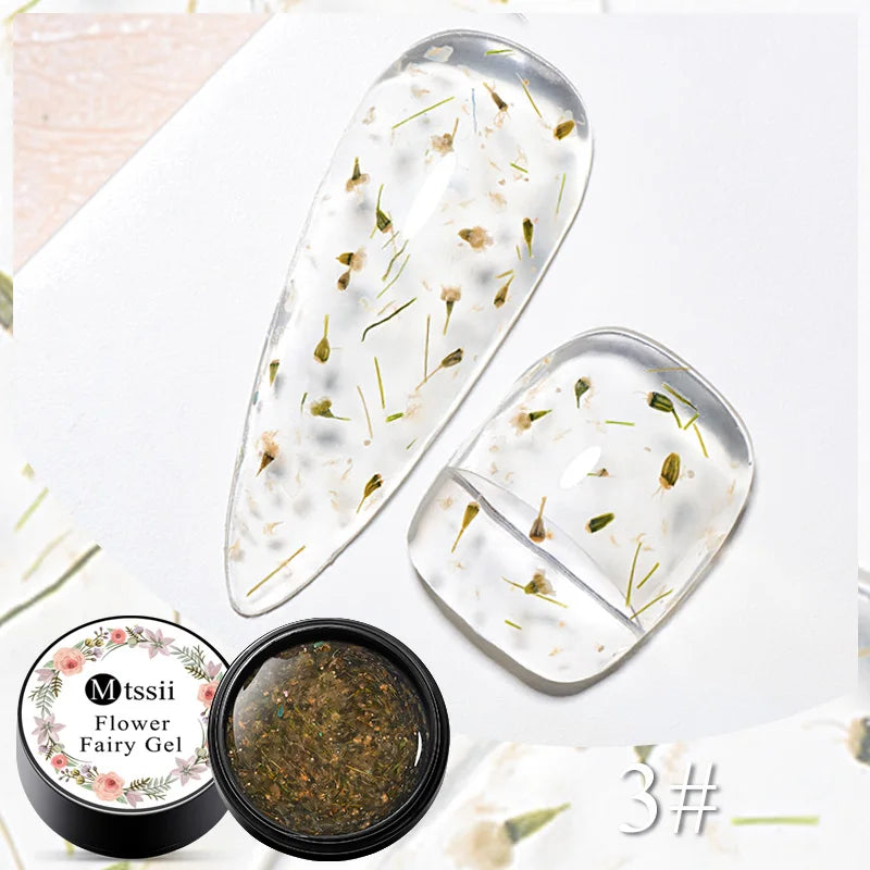 5ml Mtssii Dried Flower Gel Nail Polish Natural Flower Fairy Series Semi Permanent Soak Off UV Nail Art Varnish Manicure Design
