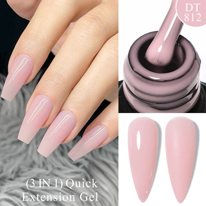 MEET ACROSS 7ml Dark Color Glitter Top Coat Gel For Nails Brocade Powder 2 In 1 Chameleon Nail Art Gel Varnish Manicure