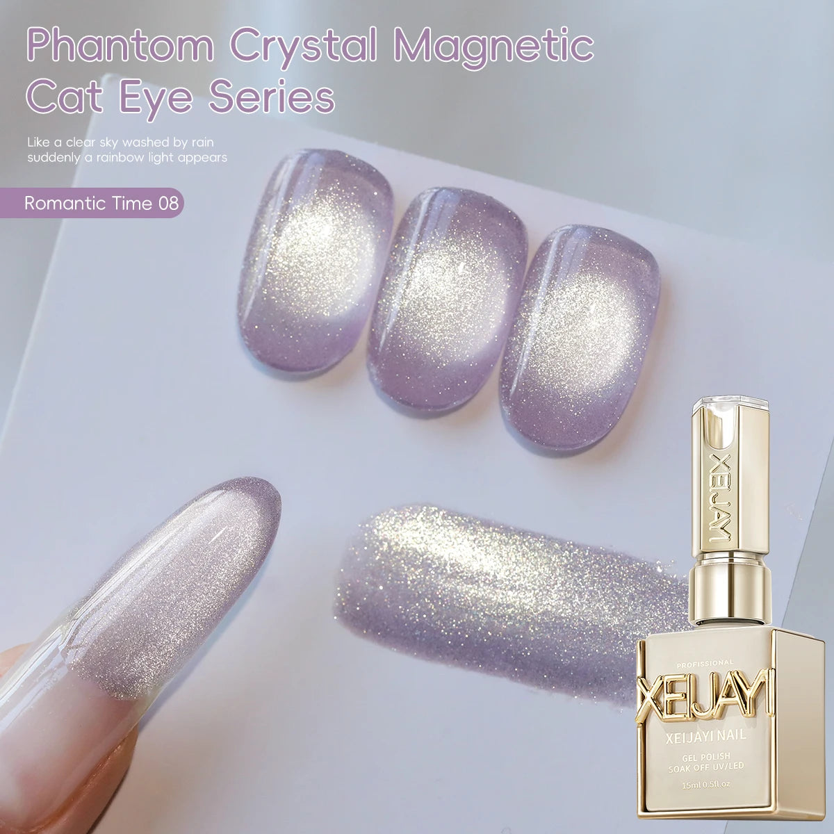 1pc Cat Eye Nail Polish Gel Set 2025 New Style Blue Pink Cat Eye Nail Art Suitable for Women's Nail Salon