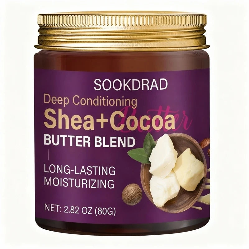 Shea+Cocoa Butter Blend, deep nourish, long-lasting moisture, dry body parts, unisex,80g daily carry, all skin types