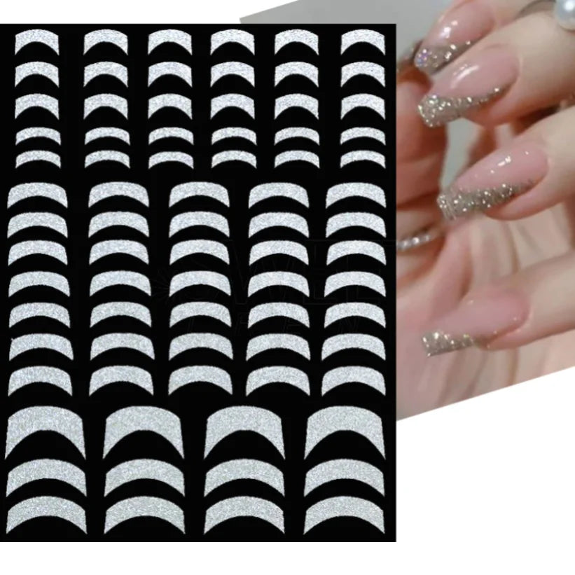 Nail Stickers 3D  Metal Line Sliver Gold Thorns Vine Curve Stripe Lines Tape Swirl Sliders Manicure Adhesive Gel Nail Art Decals