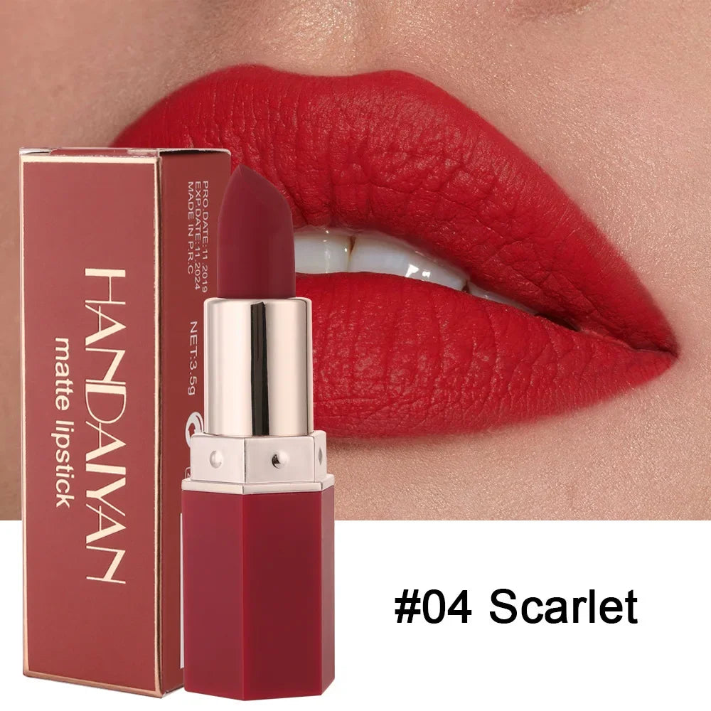 6 Colors Nude Matte Lipstick Waterproof Velvet Lipsticks Sexy Red Brown Pigments Makeup Long Lasting Profissional Lips Cosmetics