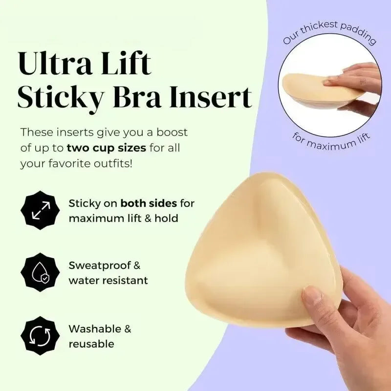 Women Triangle Nipple Cover Sticker Boost Inserts Bra Lift Up Bra Pads Adhesive Cup Chest Patch Breast Invisible Bra Bikini Pad