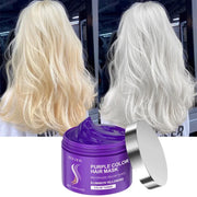 Keratin Purple Hair Mask Gray Color Fixing Hair Fading Yellow Bleach For Hair Repair Cover Grey Blonde Hair Smoothing Hair 100g