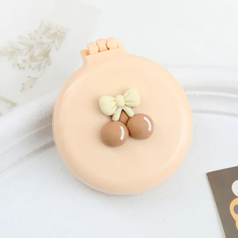 Cute Kid Hair Brushes Mini Lovely Cartoon Bear Hair Combs with Mirror for Children Girl Small Portable Massage Comb Hair Rope
