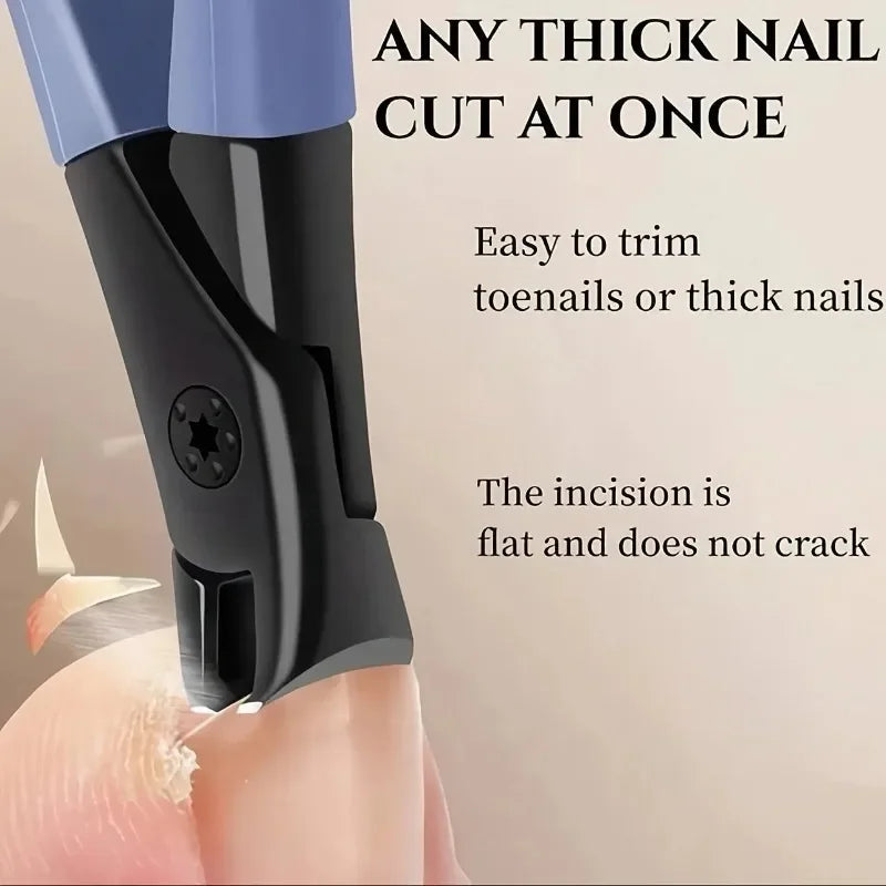 Ergonomic Handle Blue Toenail Clipper For Thick Nails Household Daily Foot Manicure Care Supply