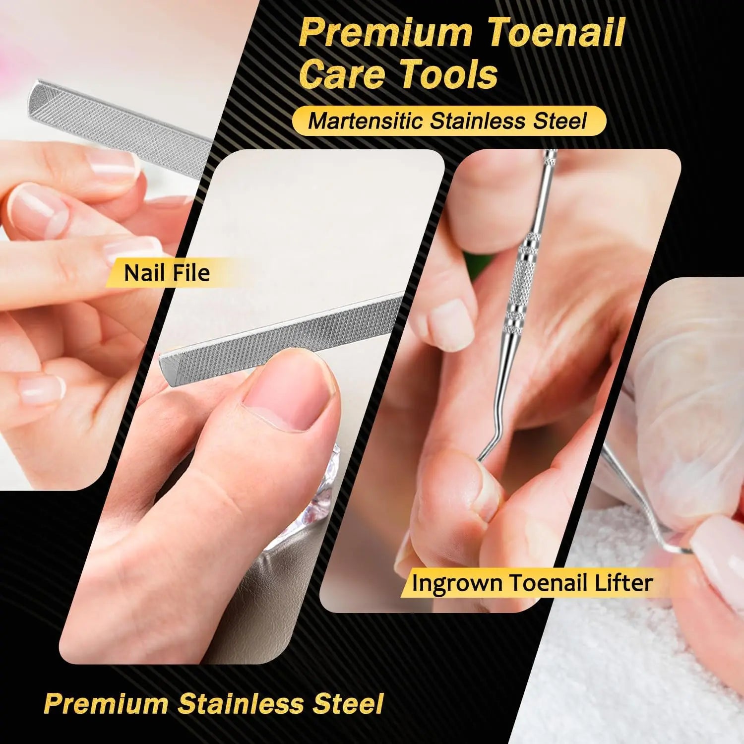 5PCS/7PCS Set Heavy Duty Nail Clippers Angled Head Large Toenail Clippers Ingrown Toe Nail Clippers for Thick Toenails  Seniors