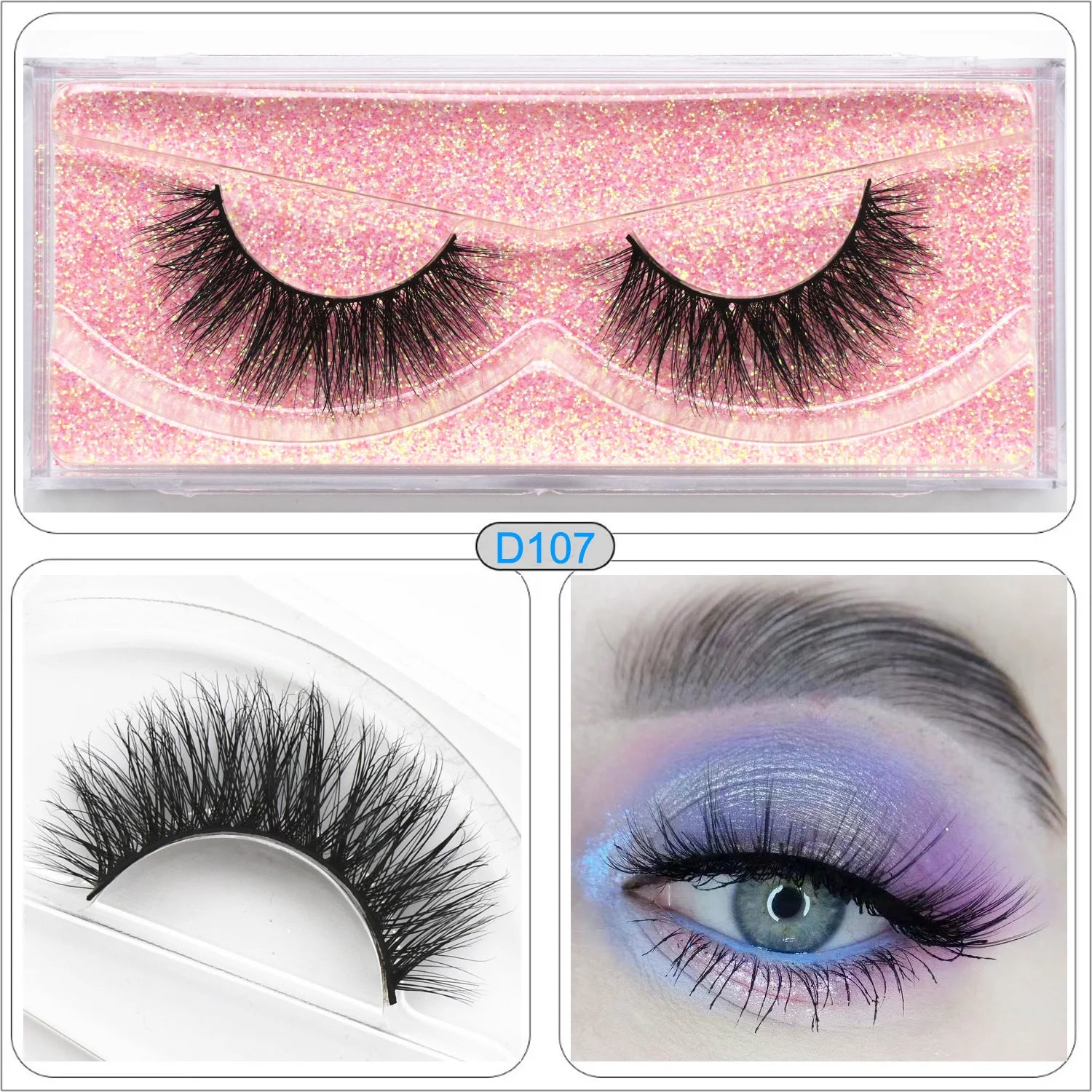 Mink Fake Eyelashes 3D Mink Lashes Natural Long False Eyelash Cruelty-free Mink Hair Fluttery False Lashes Makeup D101 Lash Gift