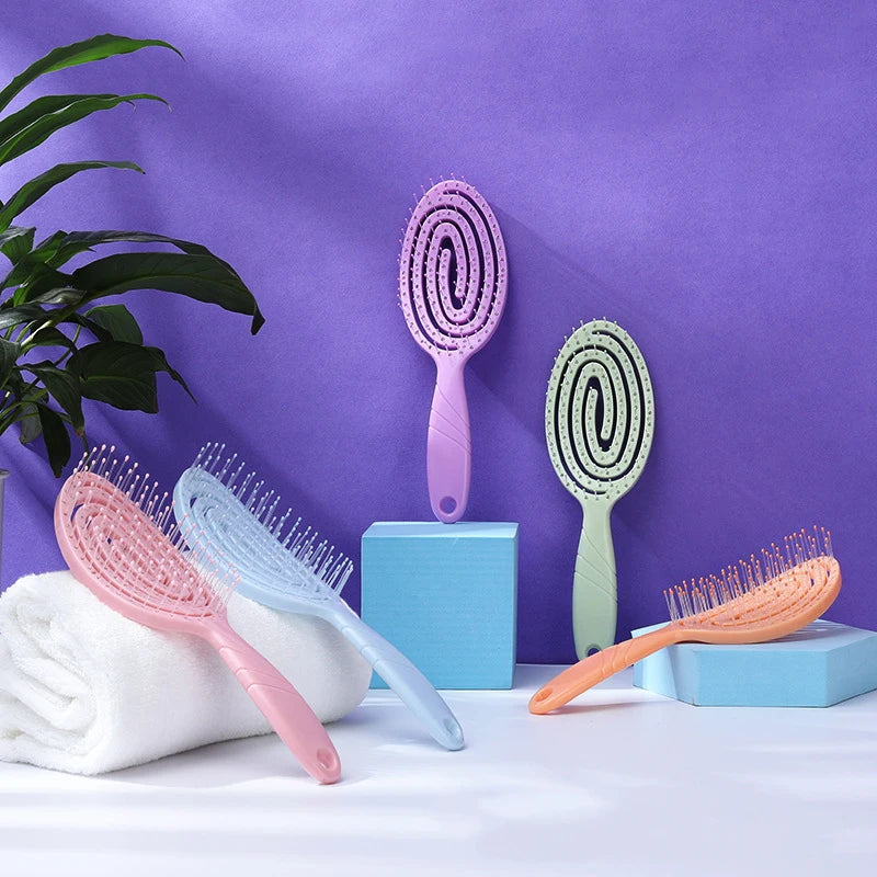 Relaxing Elastic Massage Comb Portable Hair Brush Massage Brush Brushes Head Combs Scalp Massage Brush Wet And Wavy Bundl