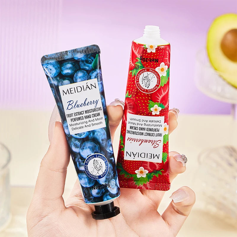 Meidian 5-Piece Fruit Fragrance Hand Cream Set – Moisturizing & Hydrating Hand Care for Dry Skin, Helps Keep Hands Soft, Smooth & Nourished