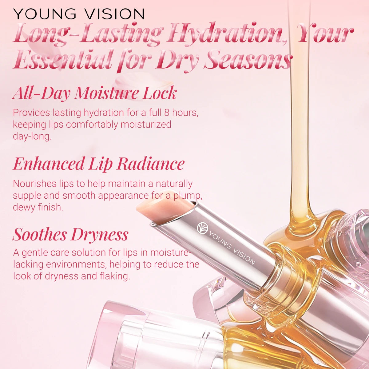 6 Colors Crystal Glossy Tinted Lip Balm – Moisturizing, Shimmer Finish, Long-Lasting Hydration in Transparent Tube