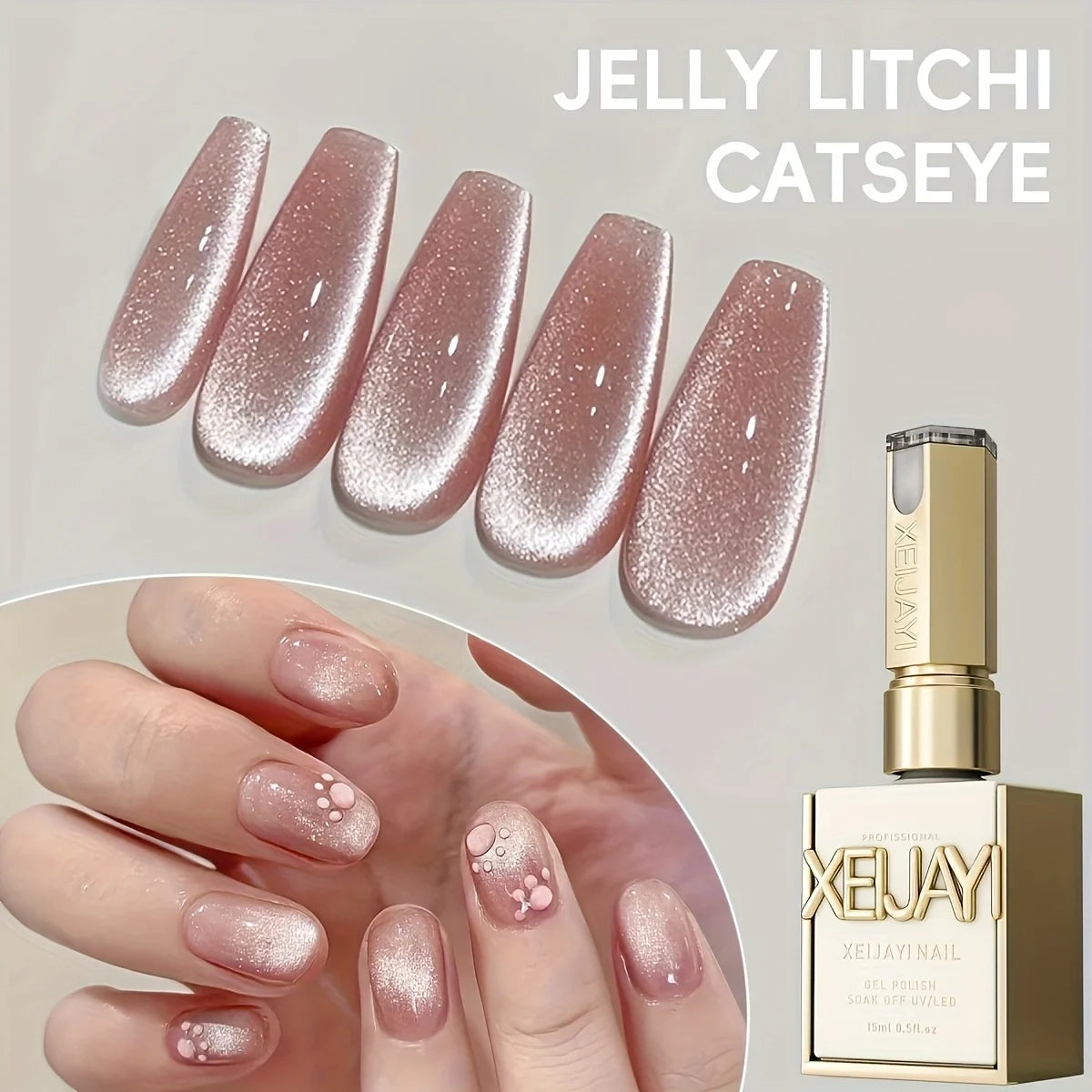 XEIJAYI 15ML Cat Eye Nail Polish Gel Phototherapeutic Gel Soak Off Nail Magnetic Gel Polish Nail Art DlY For Salon At Home
