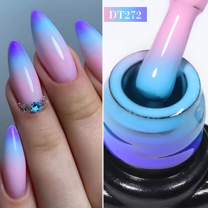 MEET ACROSS 7ml 36Colors Glitter Thermal Gel Nail Polish 3 Colors Changing Soak Off Gel Winter Semi Permanant Nail Art Varnish