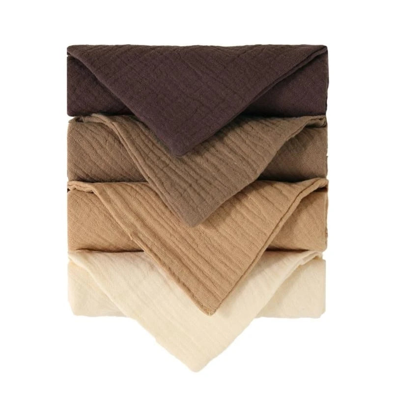 J15U 4Pcs Baby Wipes Cloths Handkerchief Square Drool Bibs Washcloths Nursing Towel