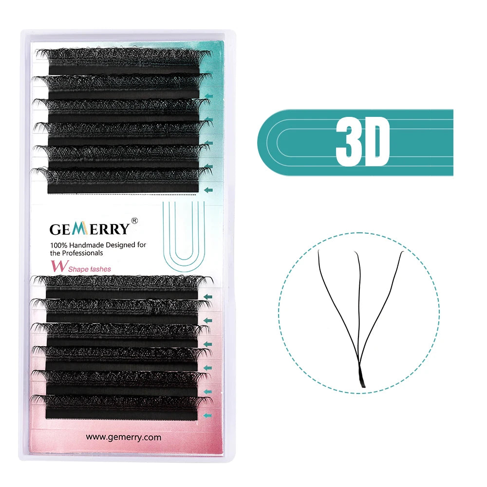 Gemerry YY Shaped Eyelash 3D 4D 5D 6D 8D W Shape Lashes Premade Fans Eyelash Extension Brazilian Volume Bloom Salons Makeup