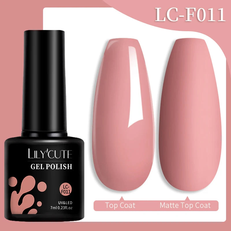 LILYCUTE 7ml Champagne Rose Gold Glitter Gel Nail Polish Colorful Sparking Long Lasting Manicure Soak Off Nails Art Gel Varnish