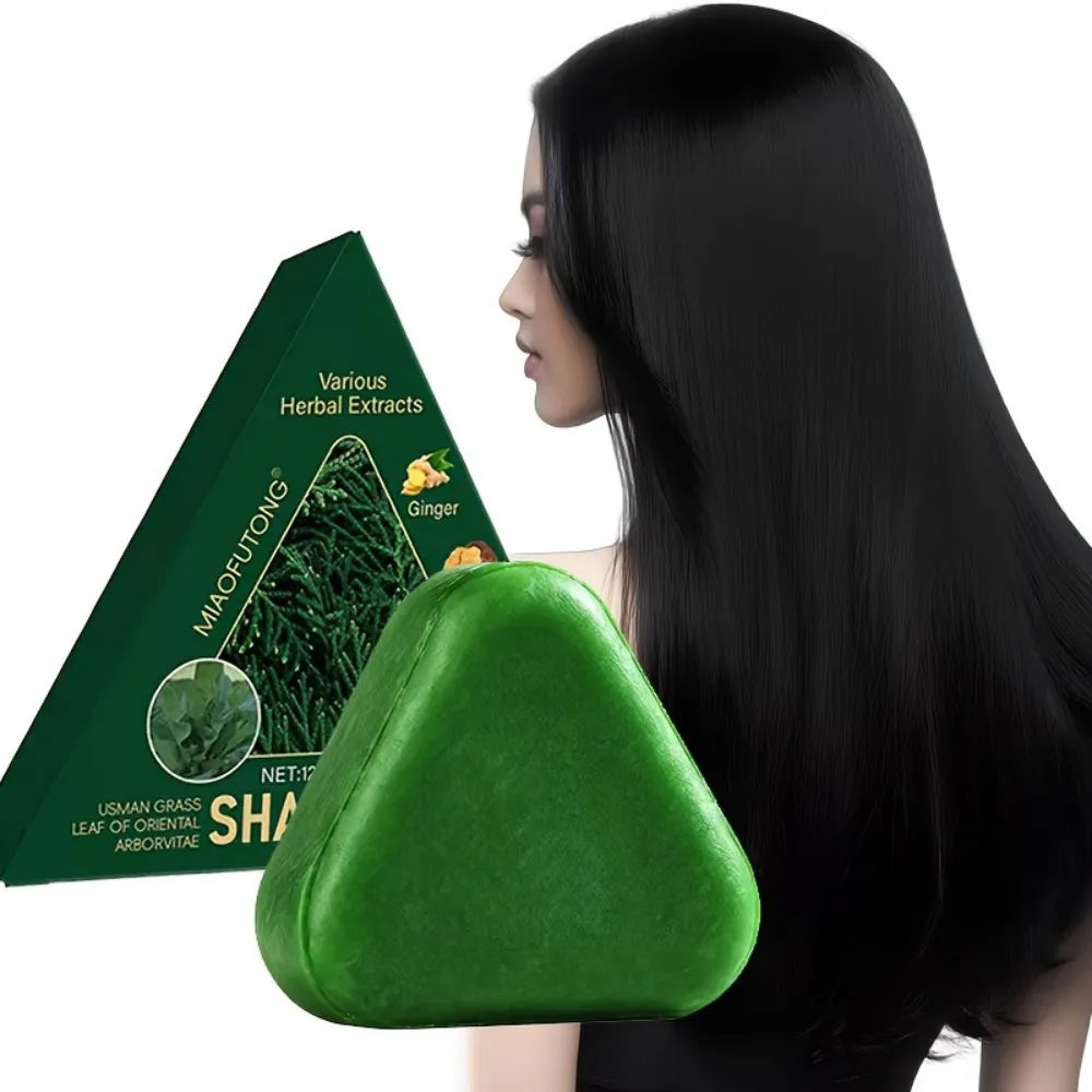Natural Herbal Shampoo Soap Usman Grass Handmade Soap Hair Nourishing, Oil Control, Refreshing, Fluffy and Soothing Hair Care