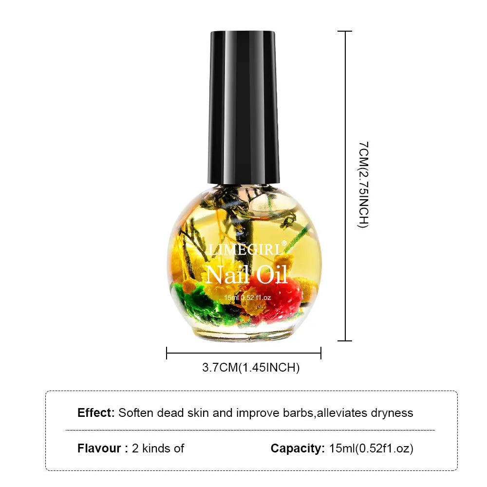 15ml Nail Nutrition Oil Dried Flower Scented Nutritional Oil Moisturizes Nails And Cuticles Protector Finger for Nail Care