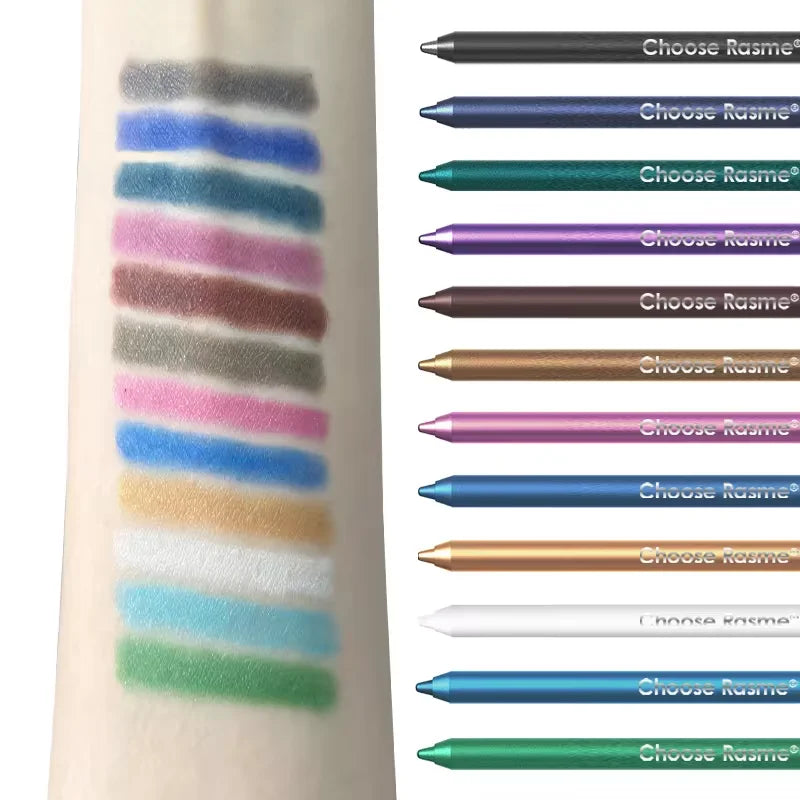 12 Colors Set Glitter&Shimmer Eyeshadow Eyeliner Stick Pack Wearing Smooth Application Versatile Halloween Activity Makeup Pens