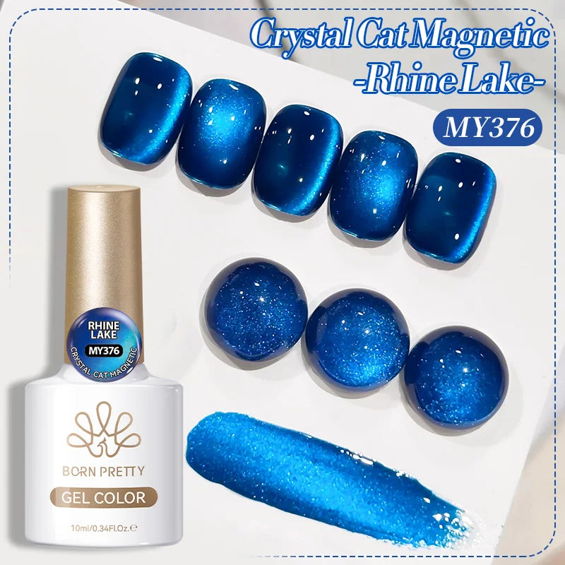 BORN PRETTY 10ml Autumn Gold Pink Glitter Cat Magnetic Gel Nail Polish Jelly Pink Semi Permanent Soak Off UV LED Varnish
