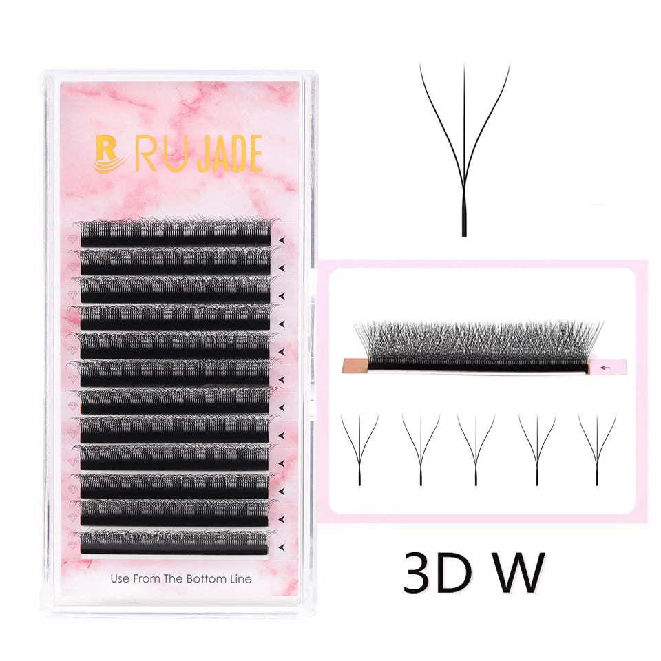 NEW Brown 3D Fairy W-Shaped Eyelash Extension Brown 4D Hand Woven Lashes Premade Fans 2D 5D Clover Eyelash 3D Fairy Spike Lashes