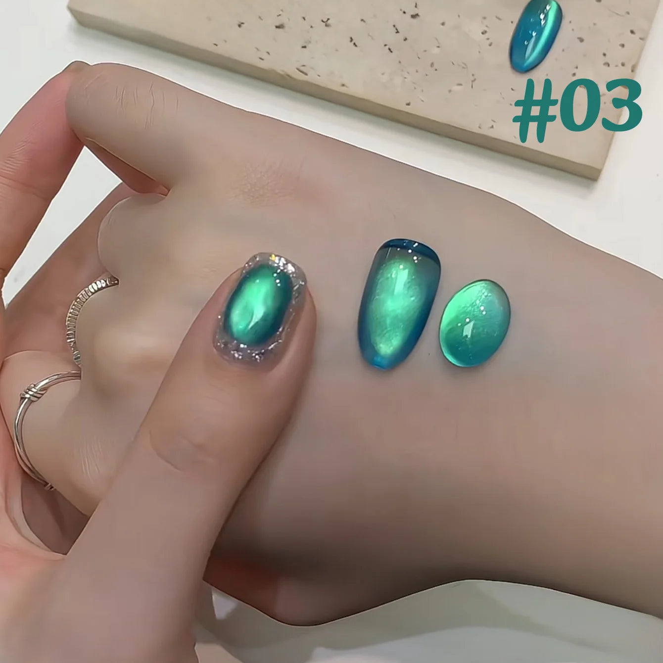 TC 10ML 2026 New Star Bamboo Cat Eye Nail Supplies Pavilion Strobe Green Glass Bead Cat Eye Magnetic Gel Polish Summer Nails