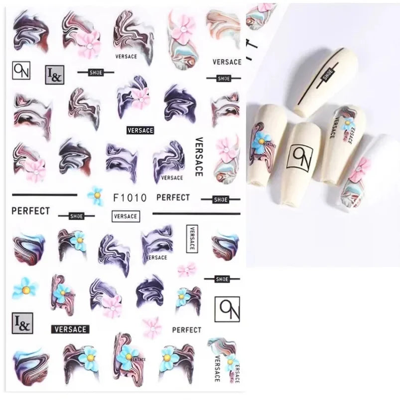 Cherry Blossom 3D Nail Stickers White Flower Petals Nail Art Decals Elegant Wedding Design Spring Sakura Manicure Slider Decor