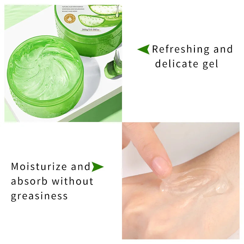 300g Aloe Vera Hydrating Gel Vitamin C & Collagen Moisturizer Skin Gel Evening Primrose VE Soothing Repair Gel for Face & Body