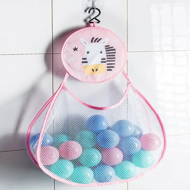 New Cute Animal Bath Toys Kids Baby Tidy Storage Suction Bathroom Bathtub Doll Hanging Bag Basket Mesh Storage Bag Water Toys