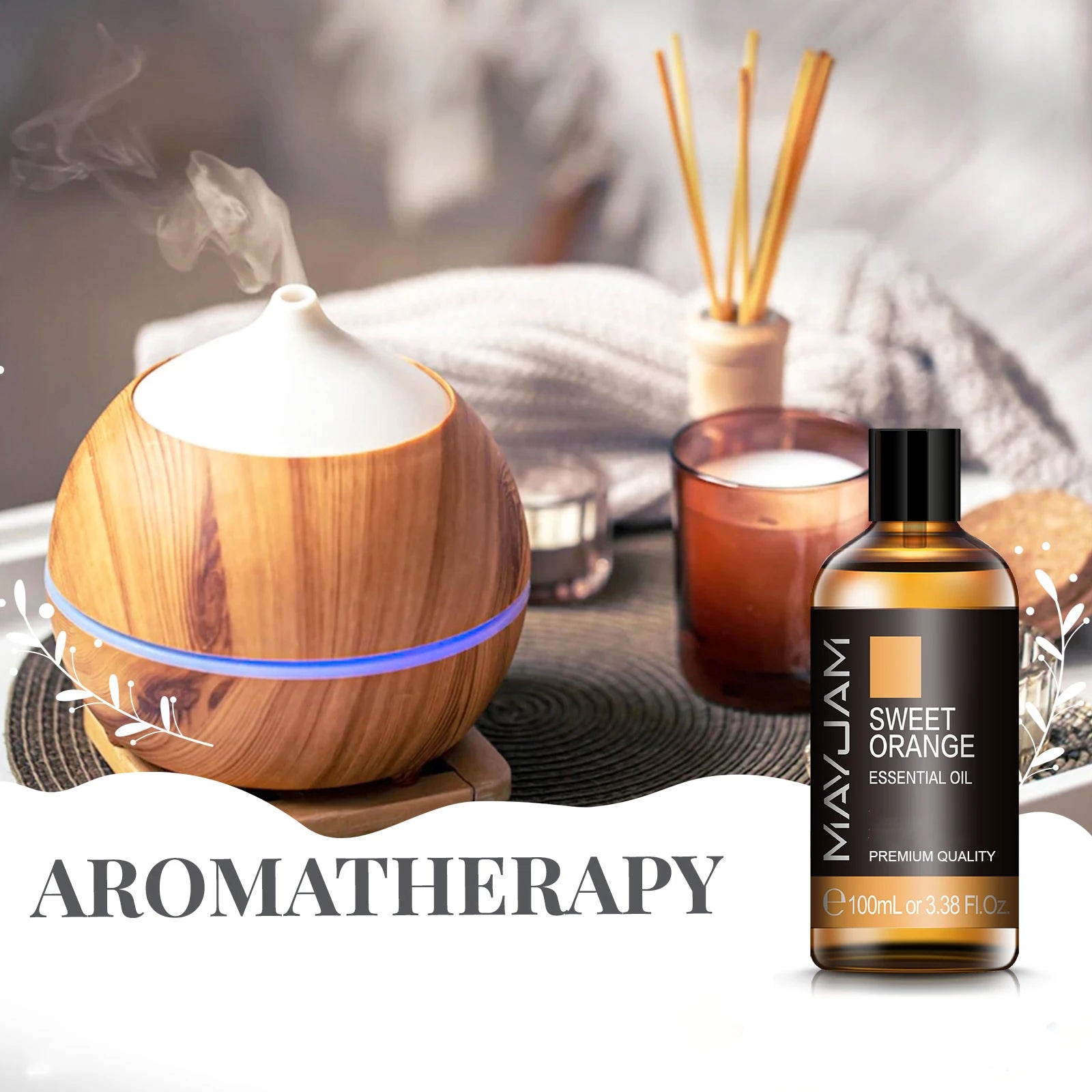 MAYJAM 100ML Pure Natural Aroma Essential Oil Patchouli Rosemary Peppermint Frankincense Sandalwood Cinnamon for Diffuser