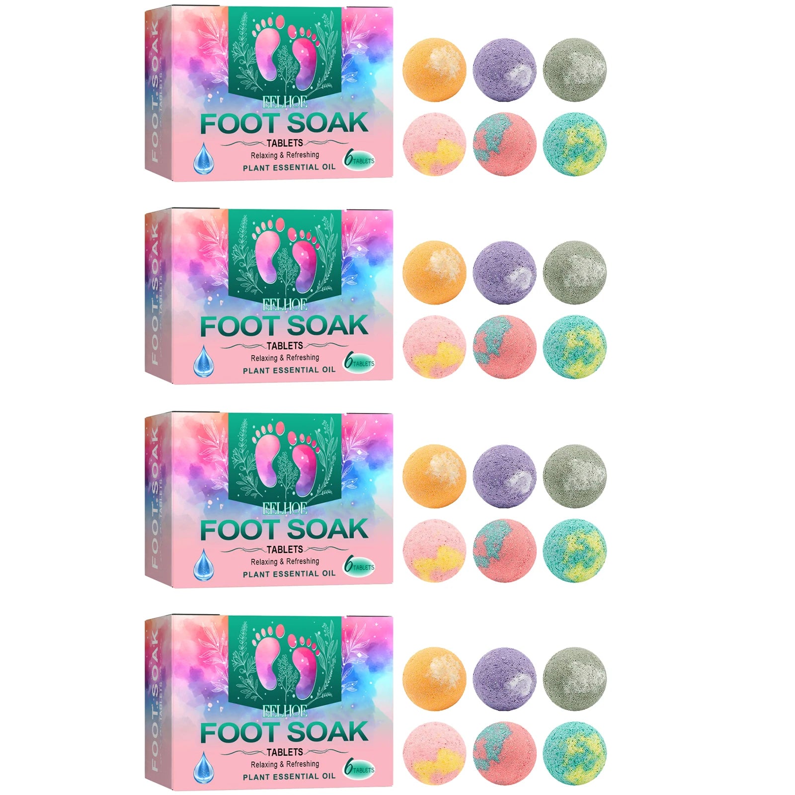 Bubble Foot Bath Ball Exfoliating Moisturizing Relief Stress Fragrances Aromatherapy Shower Bathing Foot Spa Foot Bath Salt 6pcs