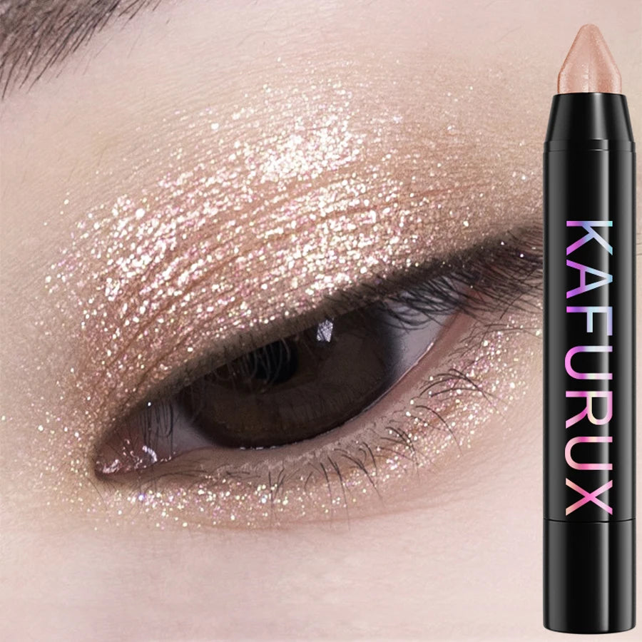 25 Colors 1PC Waterproof Eyeshadow Stick Long Lasting High Pigmented Shimmer Glitter Matte Brown Eye Shadow Korean Makeup Gifts