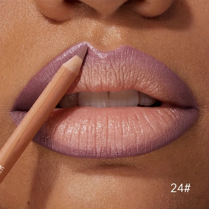 1pc Matte Lipstick & Liner Pen, Waterproof, Long-Lasting, Non-Stick, Berry Shades for All Skin Types, Makeup Pencils for Women