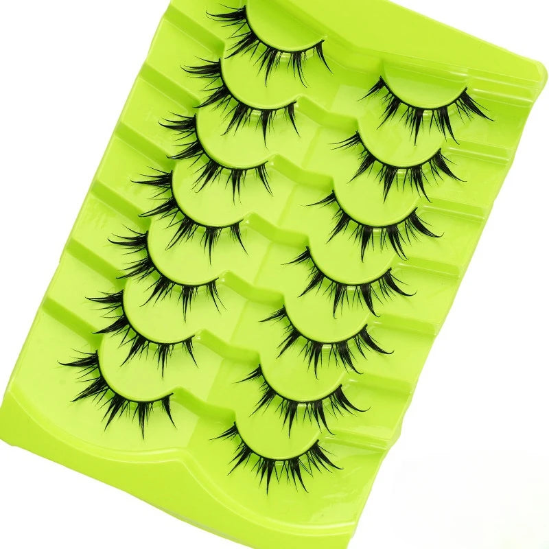 7 Pairs Doll Manga Lashes Japanese Lashes Spiky Anime Manhua Lash WetCosplay Makeup False Eyelashes