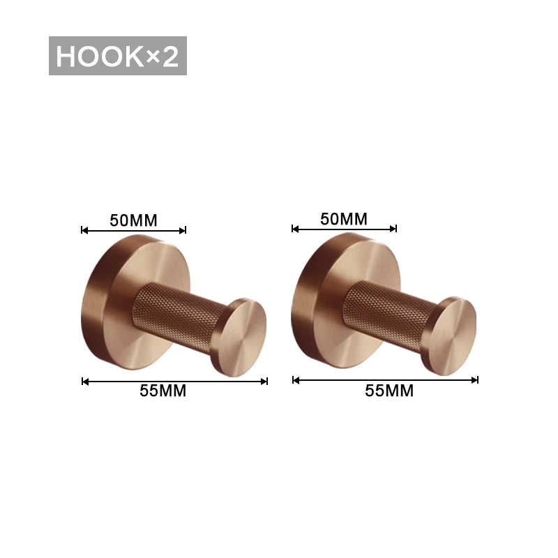 Brushed Rose Gold Accessories Set Toilet Brush Holder Toilet Paper Holder Towel Bar Rail Rack Hanger Hook Soap Dish Hardware
