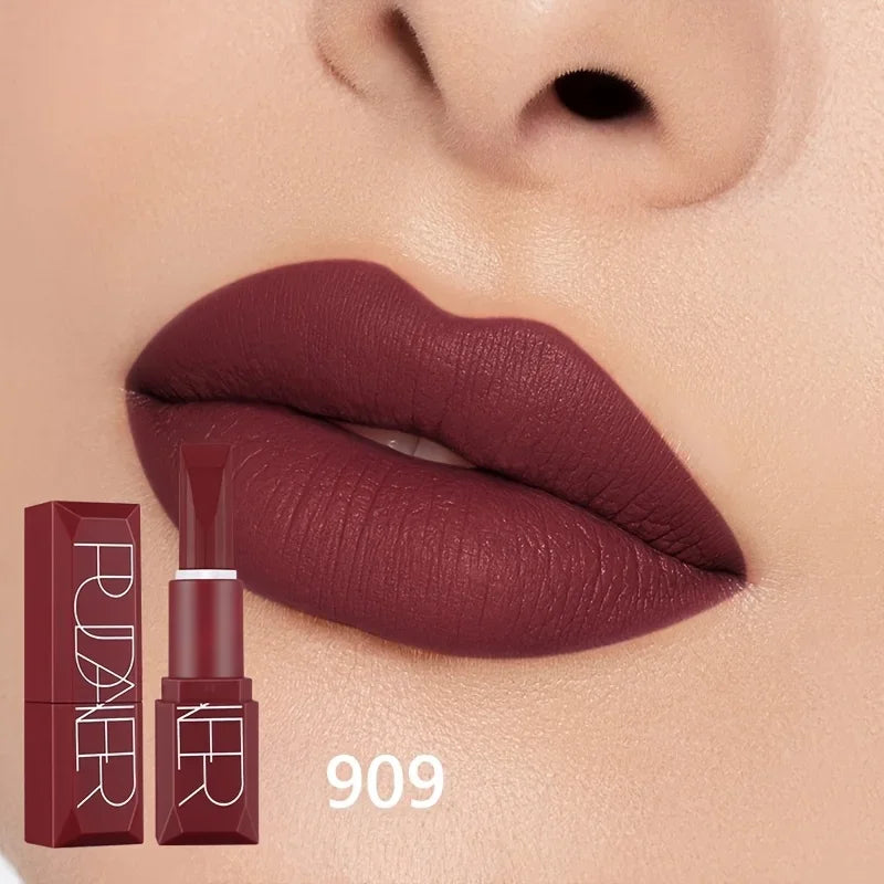 Matte Velvet Lipstick, Long Lasting Waterproof Non-Stick Formula, Smooth Soft Texture, Ideal Lip Makeup Gift