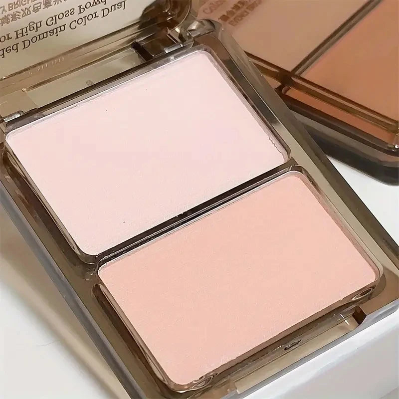 Waterproof Contour & Highlighter Palette - Color Correcting,Brightening Blush,Matte Finish,Korean makeup,2-in-1 travel portable